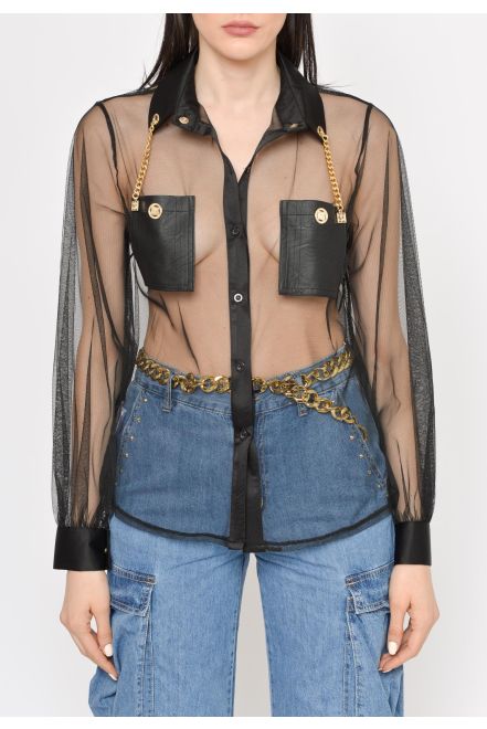 Camicia classica in tulle