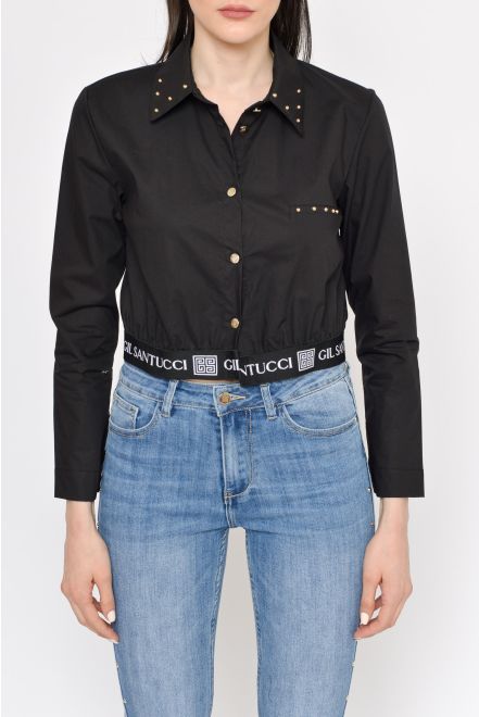 Camicia crop in popeline
