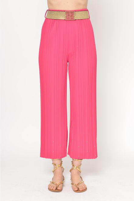 Pantalone plissettato con cintura