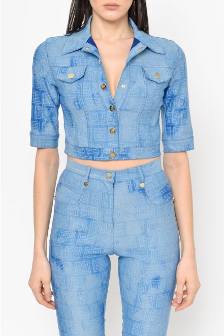 Giacca cropped stampata
