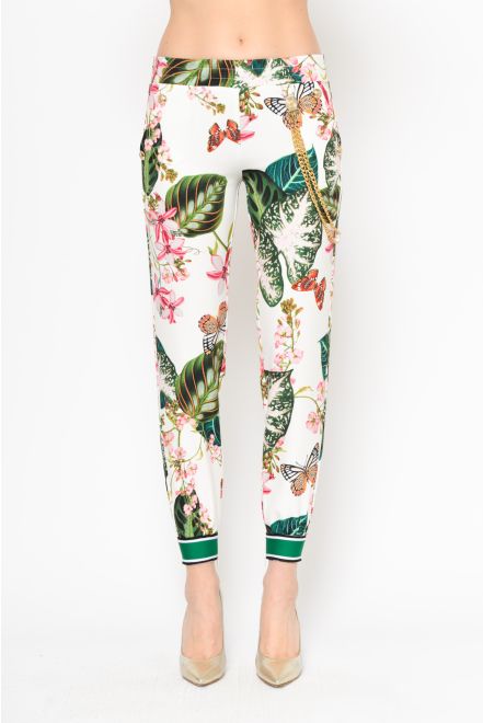 Pantalone con stampa floreale