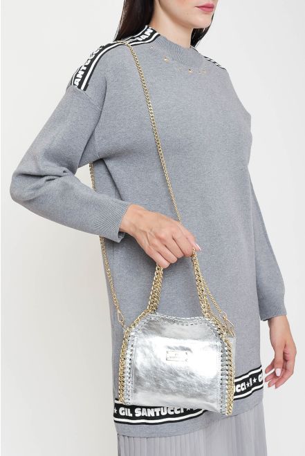 Borsa in vera pelle effetto laminato