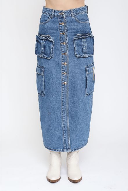Gonna midi in denim
