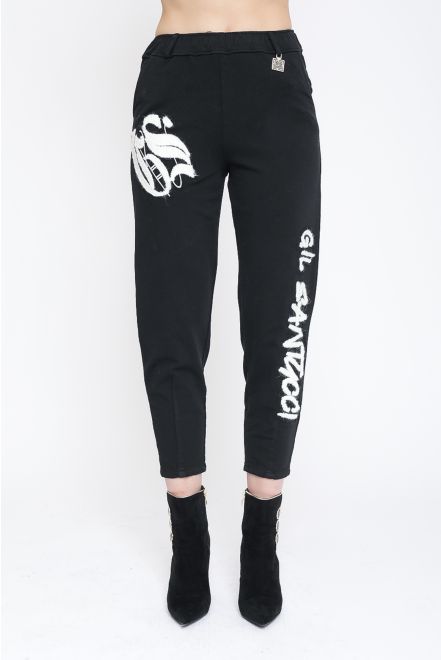 Pantalone ginnico con patch logo