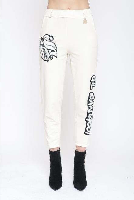Pantalone ginnico con patch logo