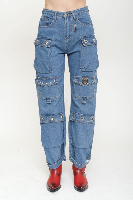 Jeans cargo con maxi tasche