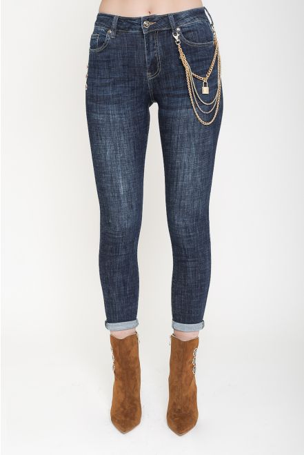 Jeans skinny con accessorio rimovibile