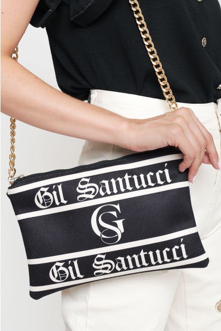 Pochette con scritta gotica logo