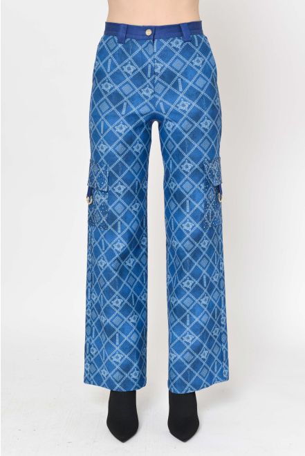 Pantalone stampato con strass
