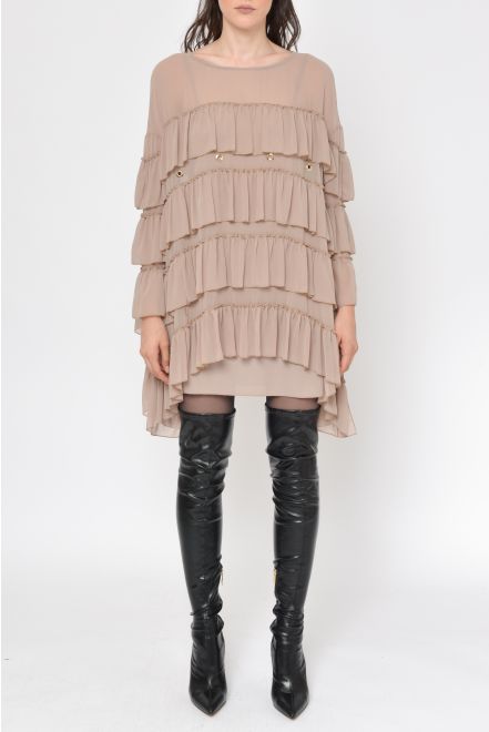 Abito in georgette con balze