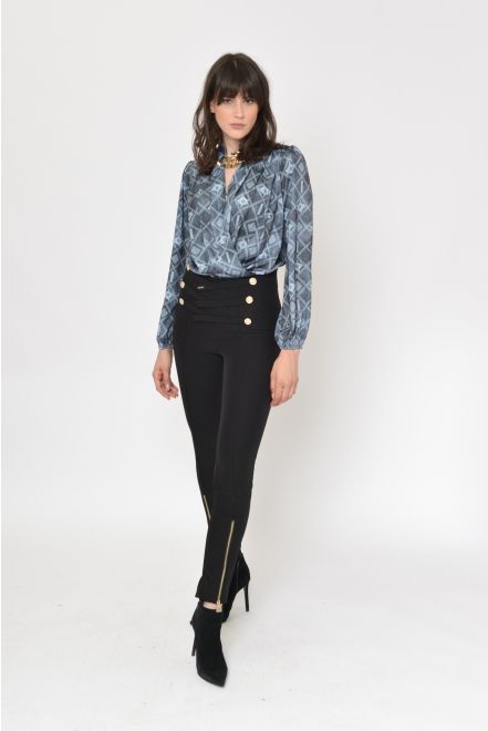 Pantalone in tecnico con cinturini incrociati
