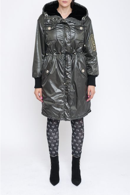 Parka lucido con fodera
