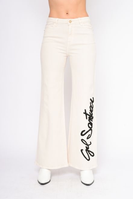 Flared Jeans with Embroidery