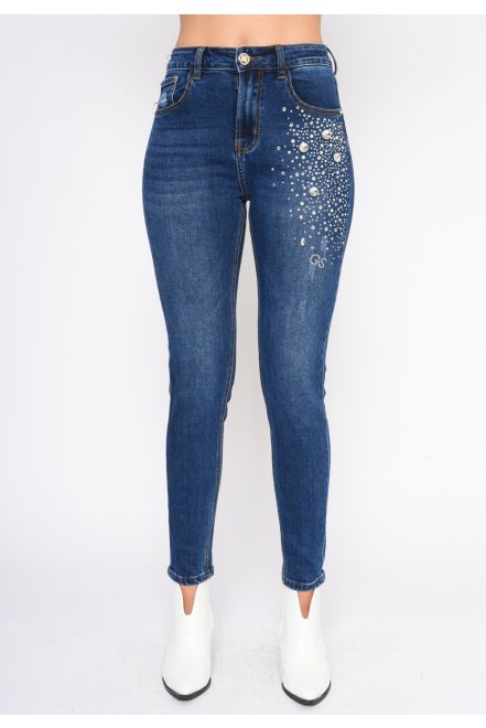 Jeans Skinny con Strass