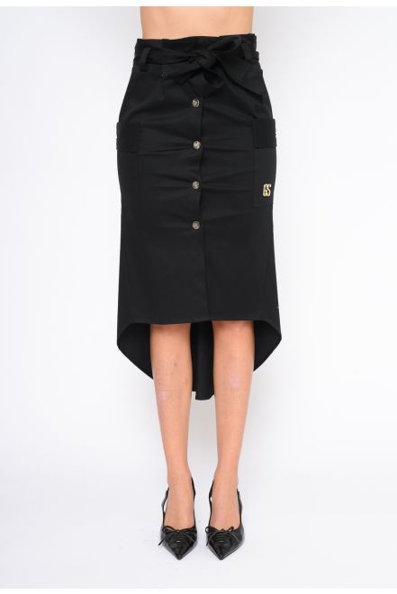 Longuette skirt with belt