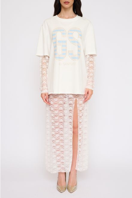 Set Maxi T-Shirt con Pizzo