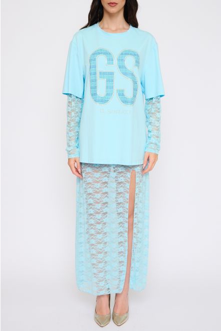 Set Maxi T-Shirt con Pizzo