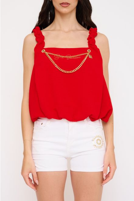 Top con Spalline Arricciate
