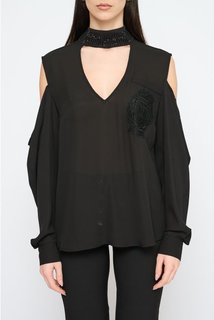 Blusa Collo Strass