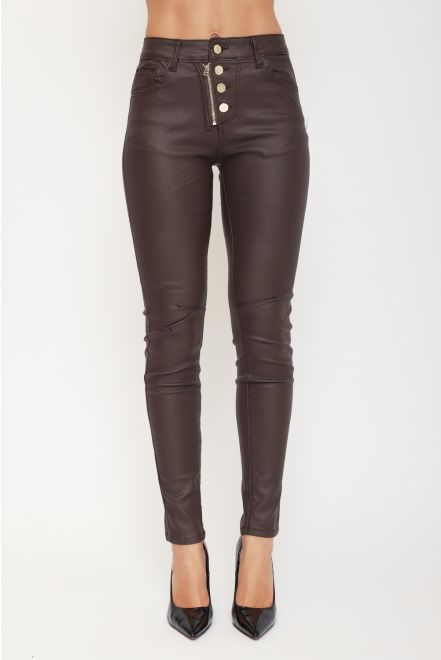 Pantalone Skinny Effetto Pelle