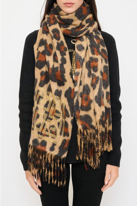 Sciarpa Animalier con Logo