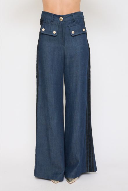 Pantalone Palazzo Effetto Jeans