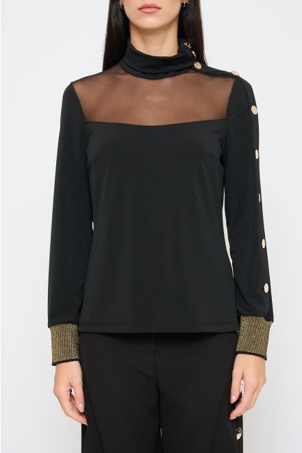 Blusa con Bottoni Laterali