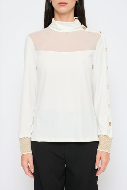Blusa con Bottoni Laterali