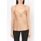 Top in raso con anella logo