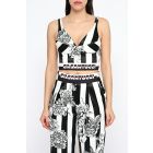 Top Righe Fiori